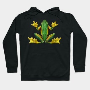 Dramabite Tree Frog Green Realistic Animal Wildlife Artistic Graphic Hoodie